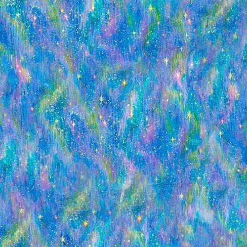  3 Wishes Fabric - Blue Borealis Digital 