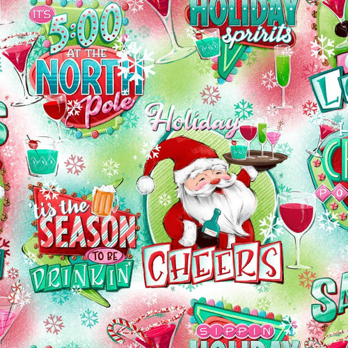  3 Wishes Fabric - Holiday Spirits - North Pole Lounge 