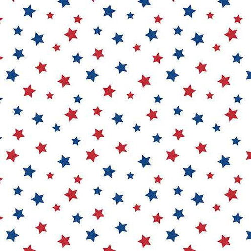  Benartex Fabric - Patriotic Stars White 