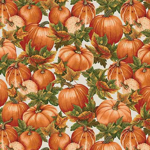  Benartex Fabric - Pumpkin Fields Natural 
