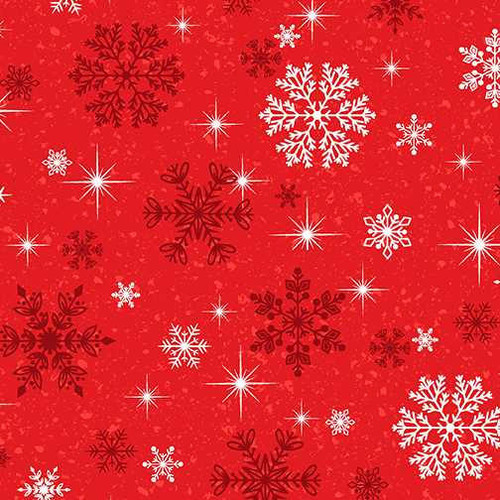  Benartex Fabric - Snowflake Wishes Red 