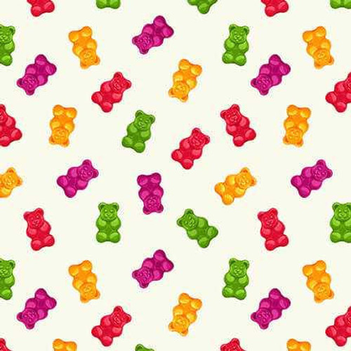  Blank Quilting Fabric - Gummy Bears Ecru 