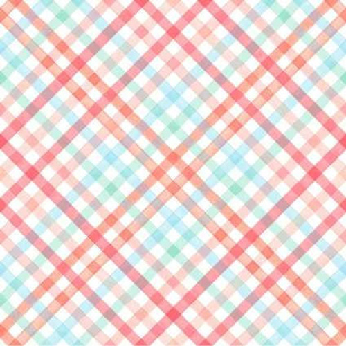 Clothworks Fabric - XOXO - Diagonal Plaid Multi 
