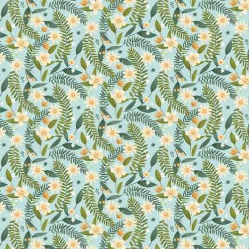  Contempo Fabric - Into the Woods - Fern Flower on Sky 