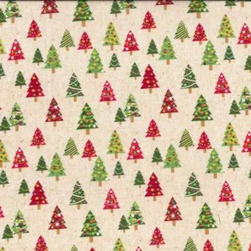  Fabric Traditions - Xmas Trees Glitter 