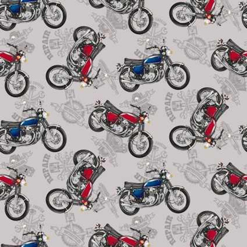  Henry Glass Fabric - Motorcycle Toss 