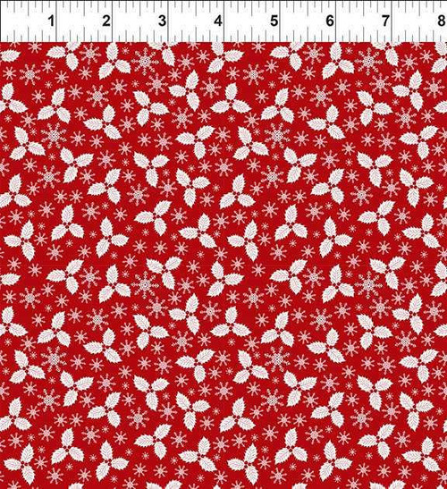  In The Beginning Fabric - Winter Blooms - Mini Holly Red 
