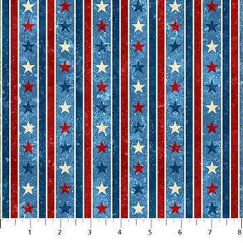  Northcott Fabric - Stars & Stripes Blue 