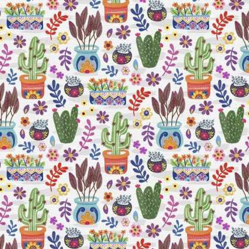 Paintbrush Studio Fabrics Paintbrush Studio Fabric - Dia de Muertos - Cactus 
