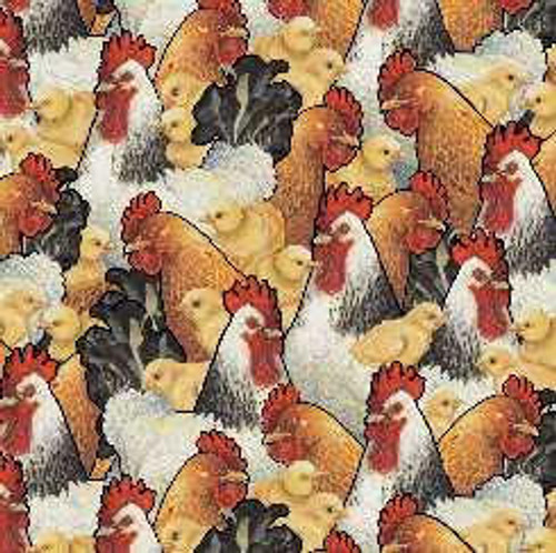 QT FABRICS QT Fabric - Country Roosters Packed 