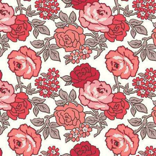  Riley Blake Designs Fabric - Flea Market Roses 108in Wideback Red 
