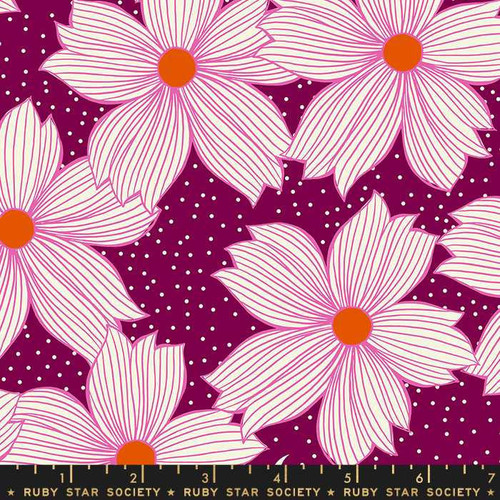  Ruby Star Society Fabric - Crescent Night Bloom - Purple Velvet 