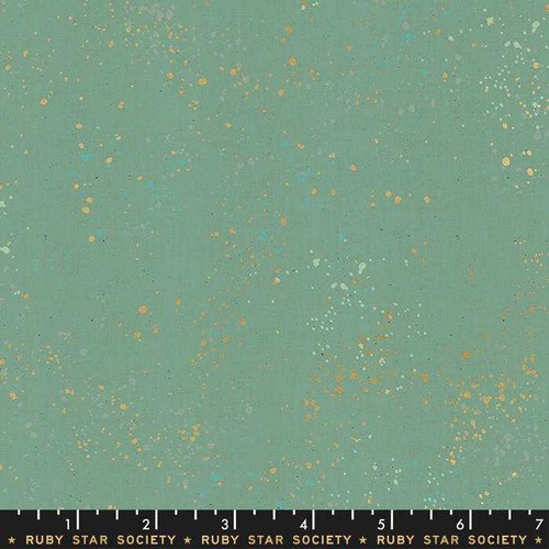  Ruby Star Society Fabric - Speckled - Metallic Soft Aqua 