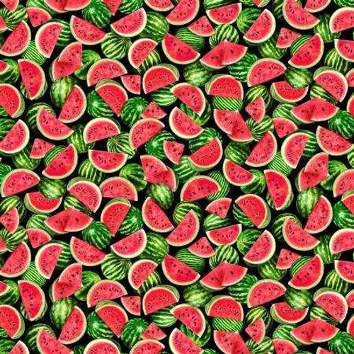  Timeless Treasures Fabric - Packed Watermelon - Black 