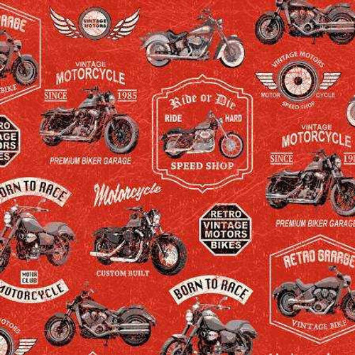  Windham Fabric - Born to Ride - Vintage Motorcycles 